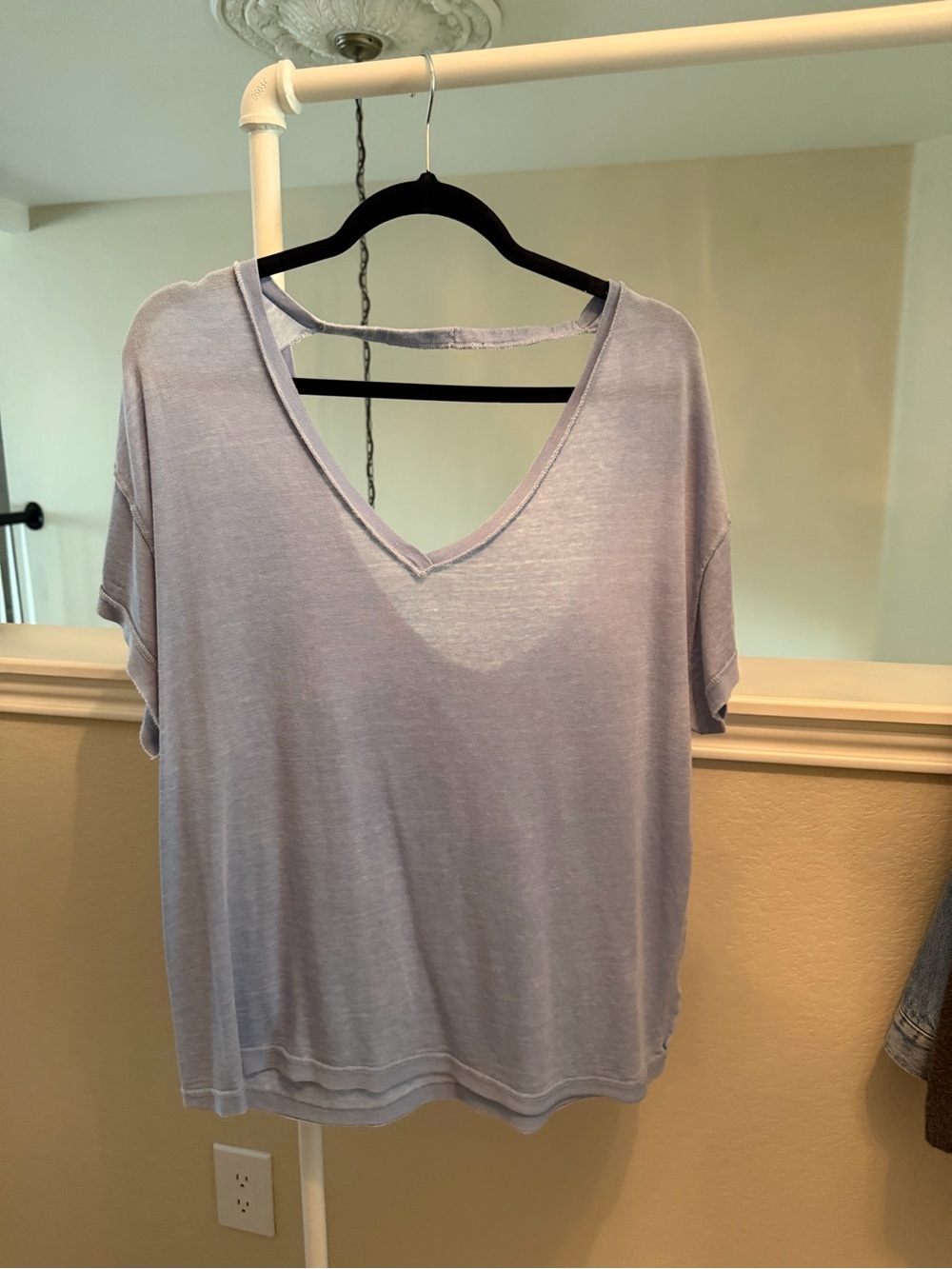 We The Free Relaxed V-Neck Tee in Light Blue